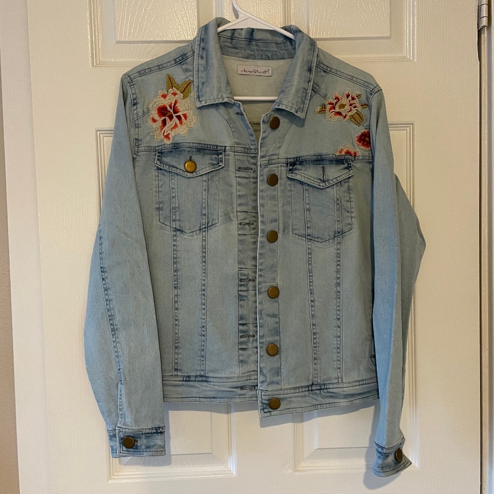 Floral Embroidered Jean Jacket (NEW!)